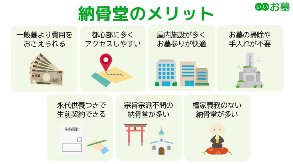 納骨堂のメリット一覧